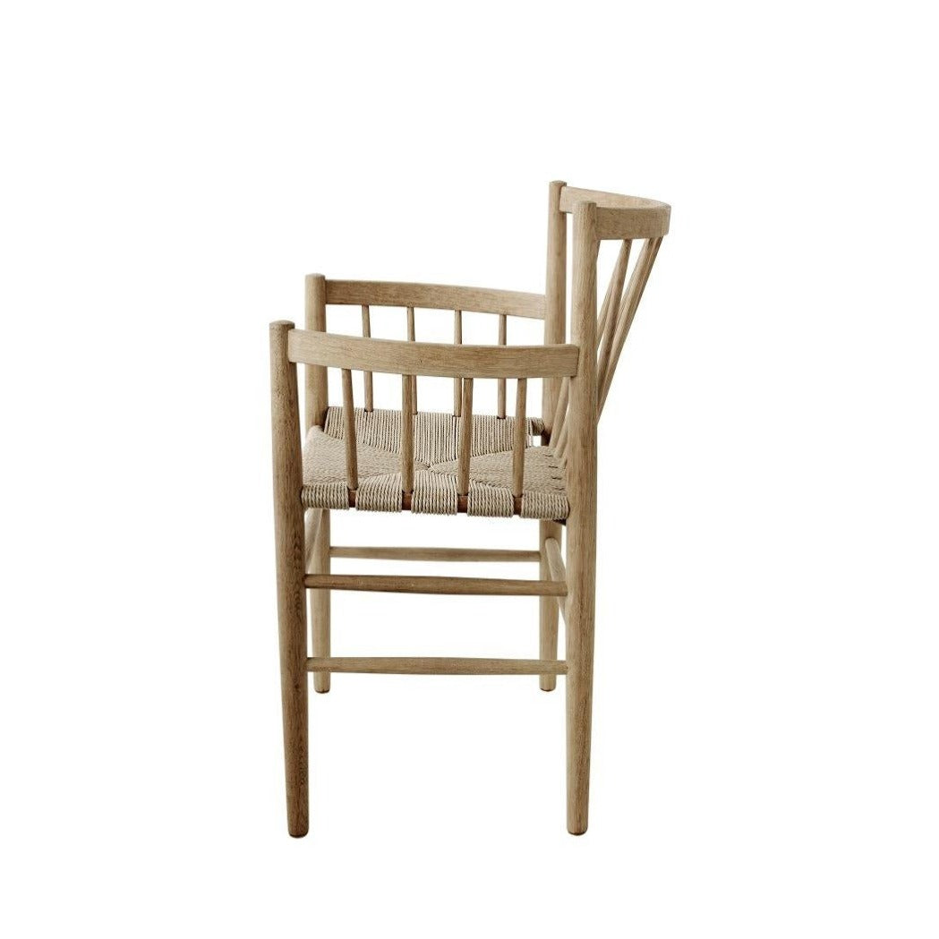 Chaise en bois et tissage FDB Møbler - J81 Chêne fumé