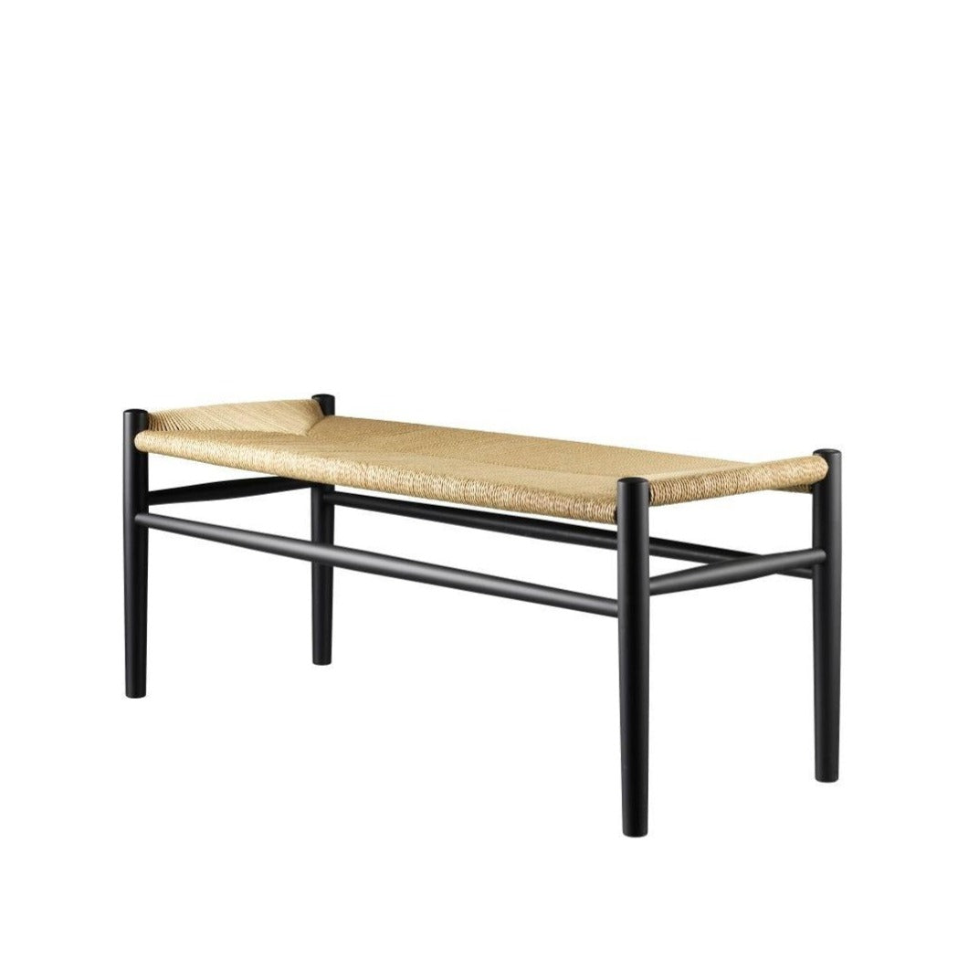 Banc en bois et tissage FDB Møbler - J83B Hêtre laqué noir