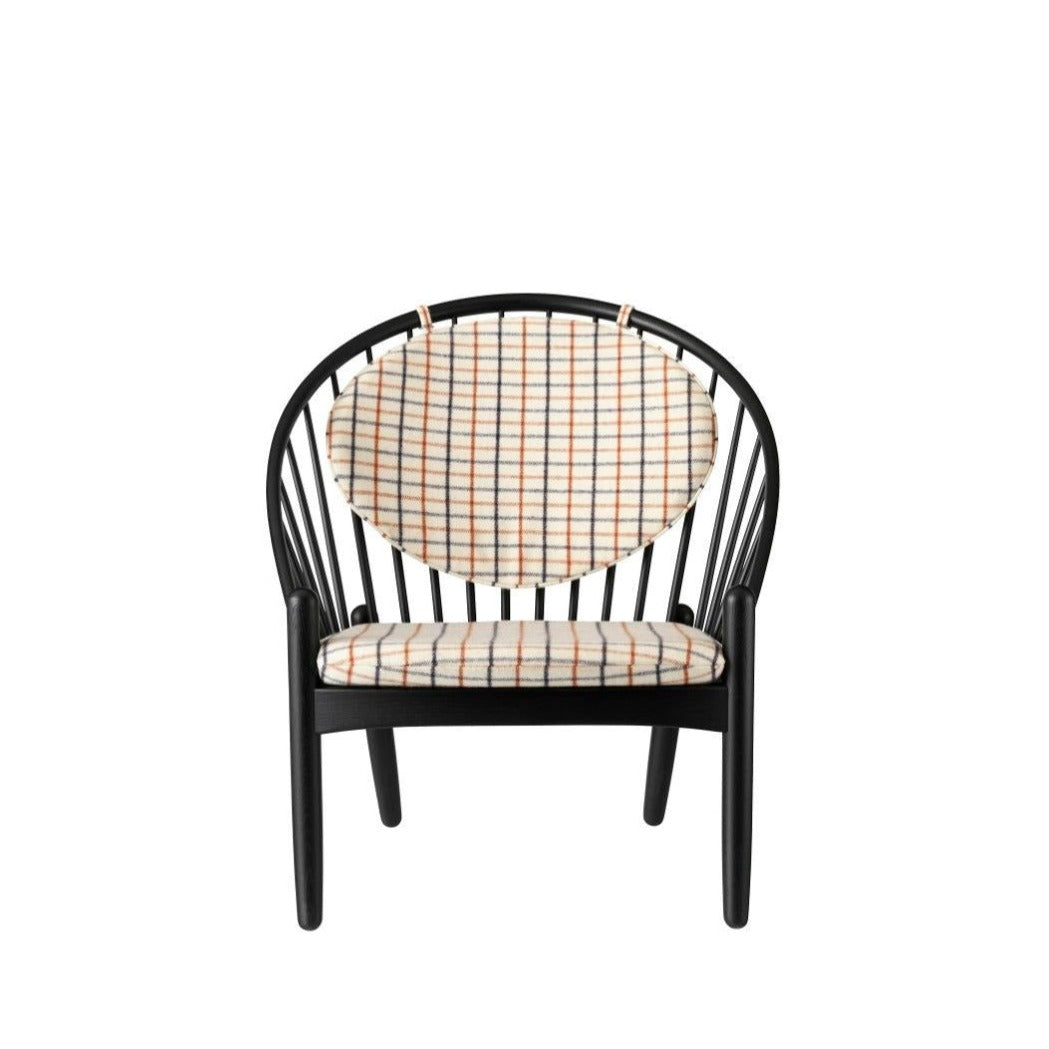 Fauteuil en chêne Jørna FDB Møbler - J166 Noir, Carreaux