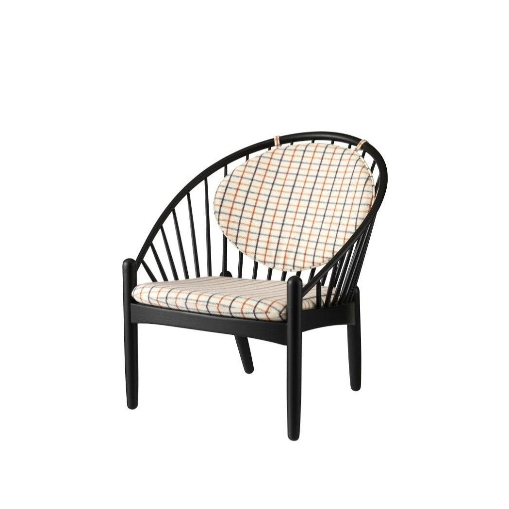 Fauteuil en chêne Jørna FDB Møbler - J166 Noir, Carreaux