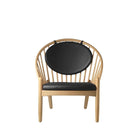 Fauteuil en chêne Jørna FDB Møbler - J166 Naturel, Cuir noir