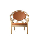 Fauteuil en chêne Jørna FDB Møbler - J166 Naturel, Cuir cognac