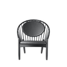 Fauteuil en chêne Jørna FDB Møbler - J166 Noir, Cuir noir