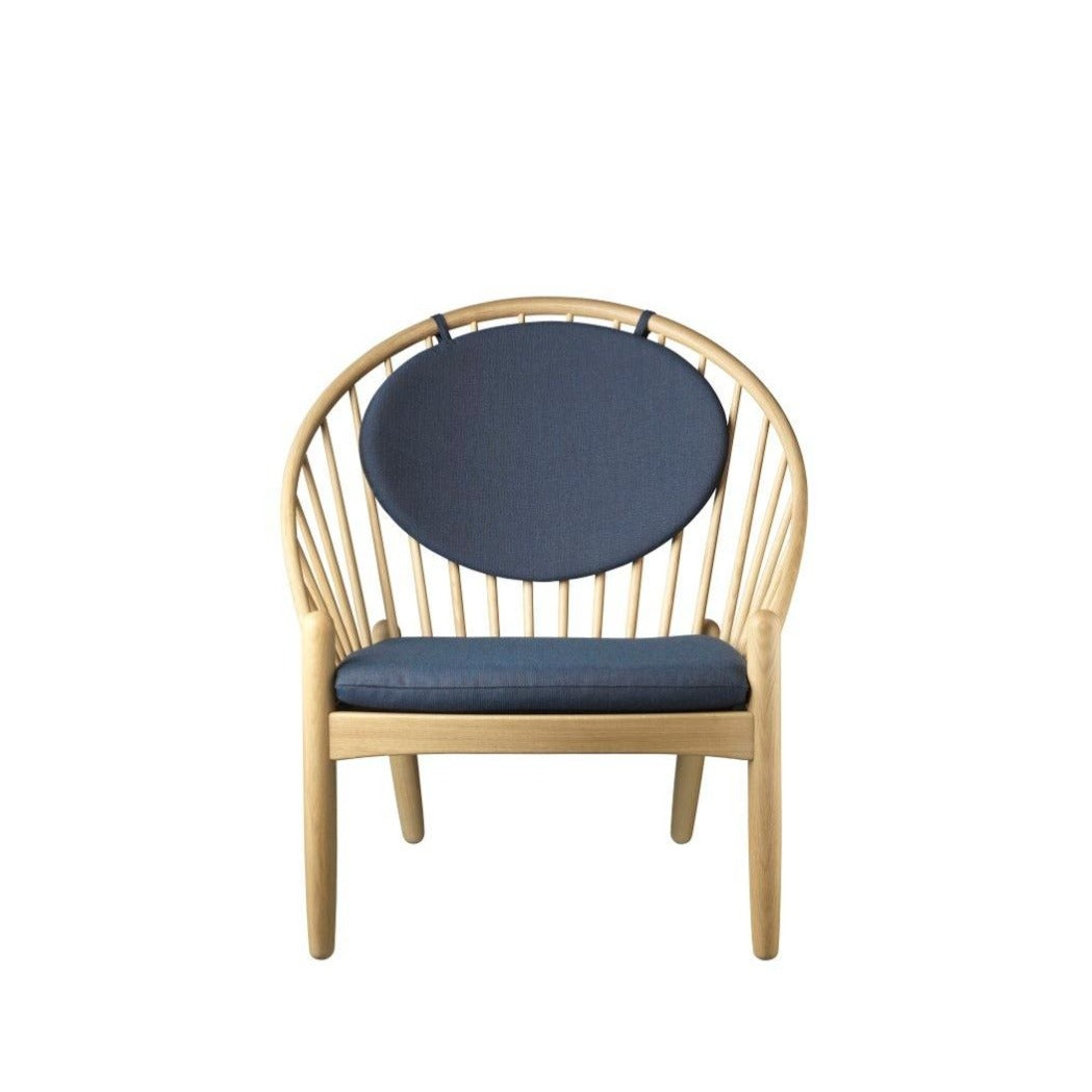 Fauteuil en chêne Jørna FDB Møbler - J166 Naturel, Bleu foncé