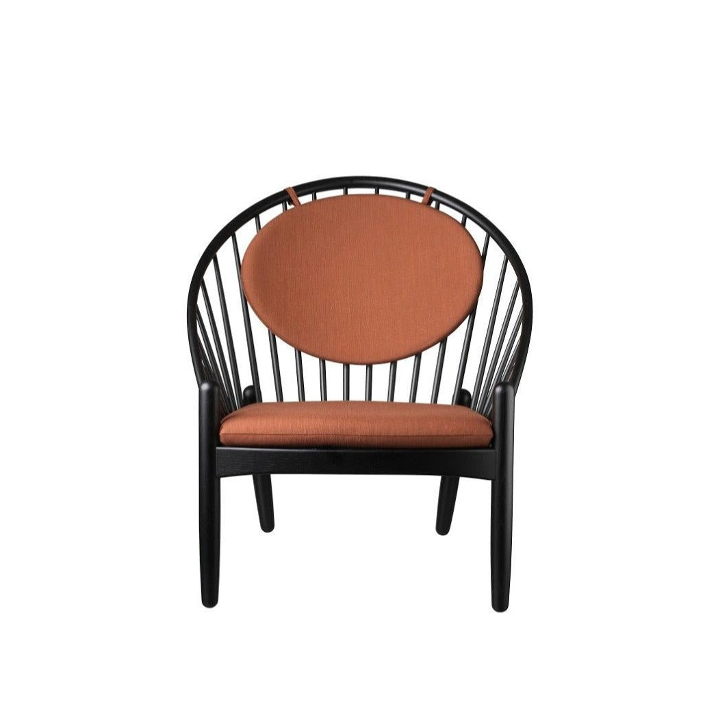 Fauteuil en chêne Jørna FDB Møbler - J166 Noir, Orange brûlé