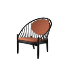 Fauteuil en chêne Jørna FDB Møbler - J166 Noir, Orange brûlé