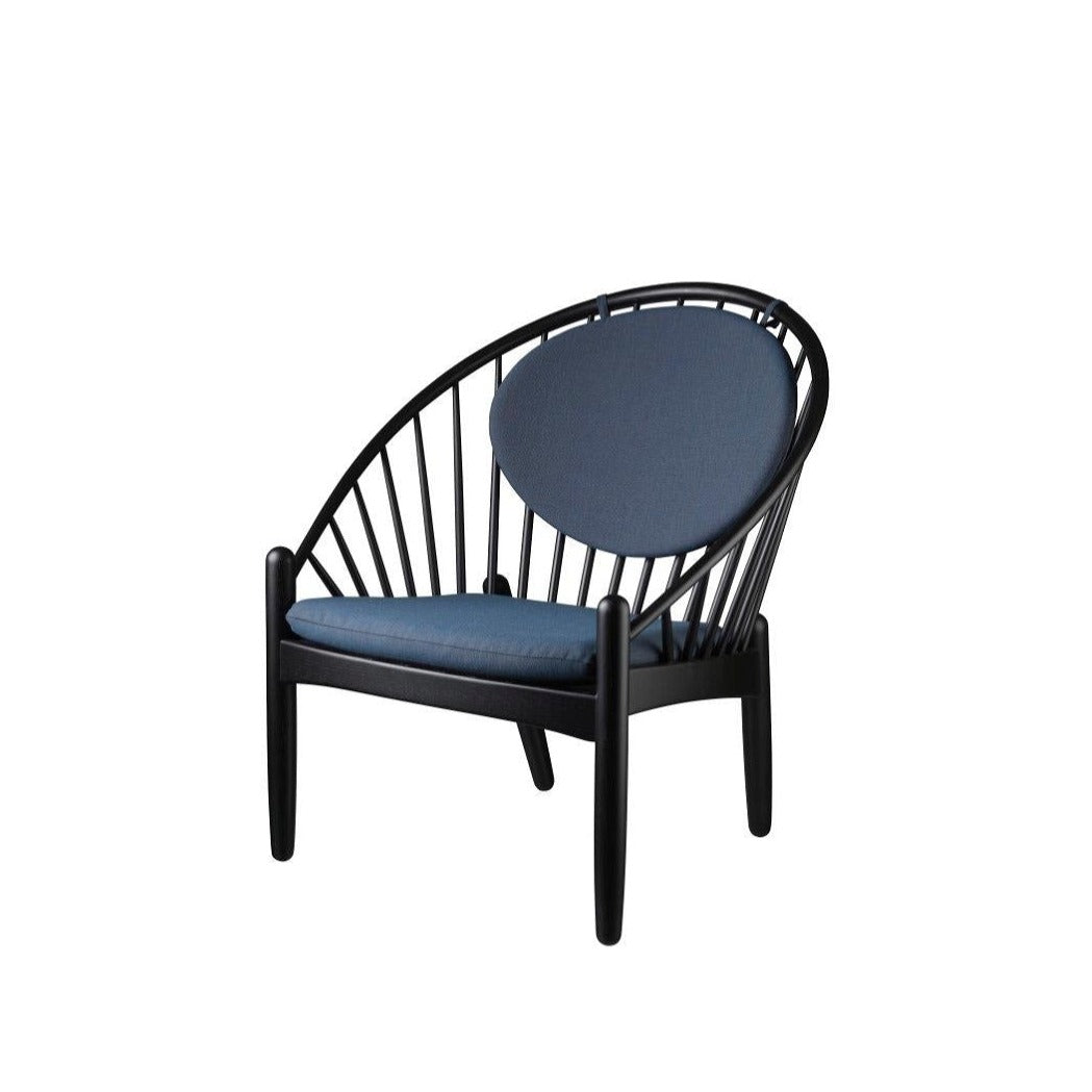 Fauteuil en chêne Jørna FDB Møbler - J166 Noir, Bleu foncé