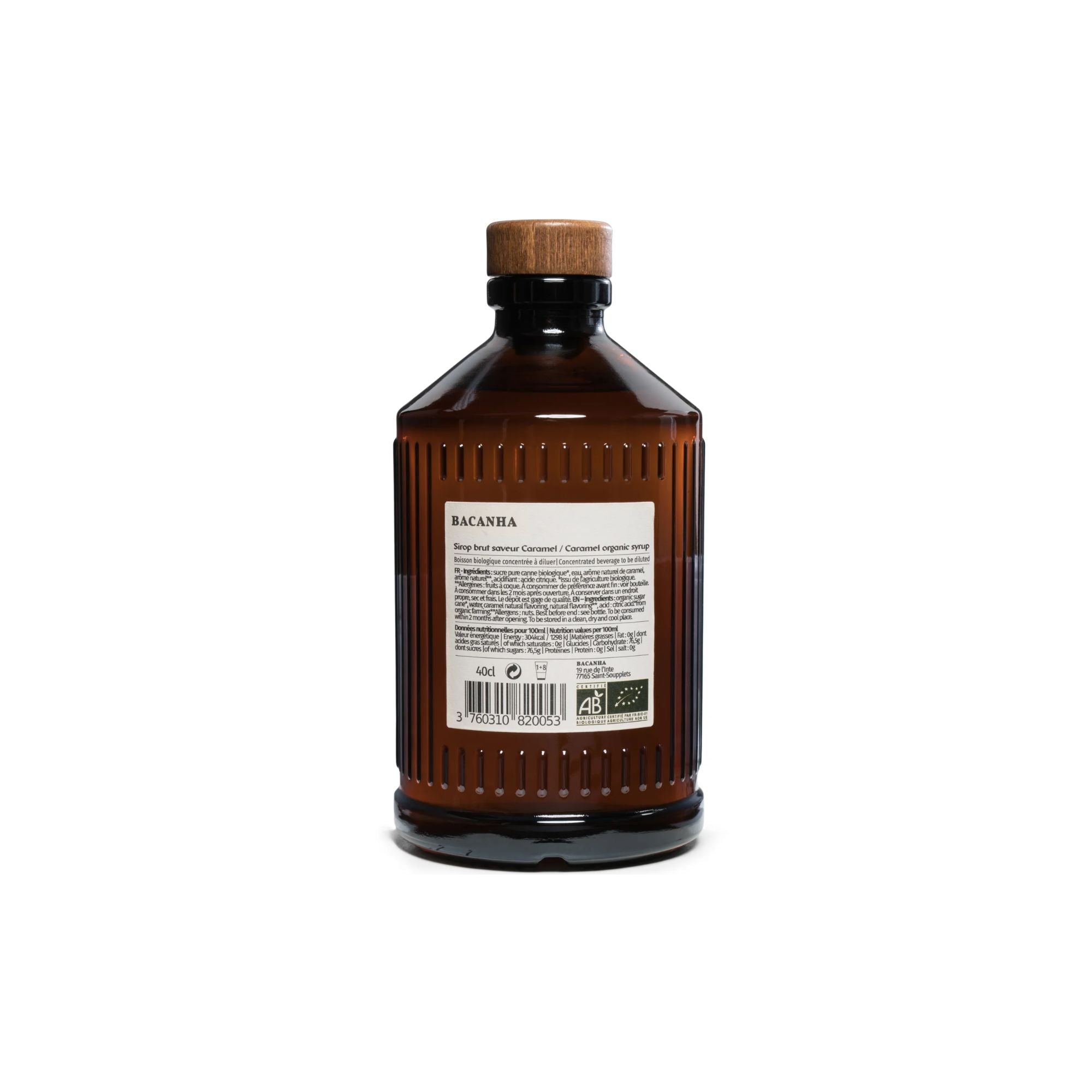 Bacanha, Sirop bio brut - Caramel