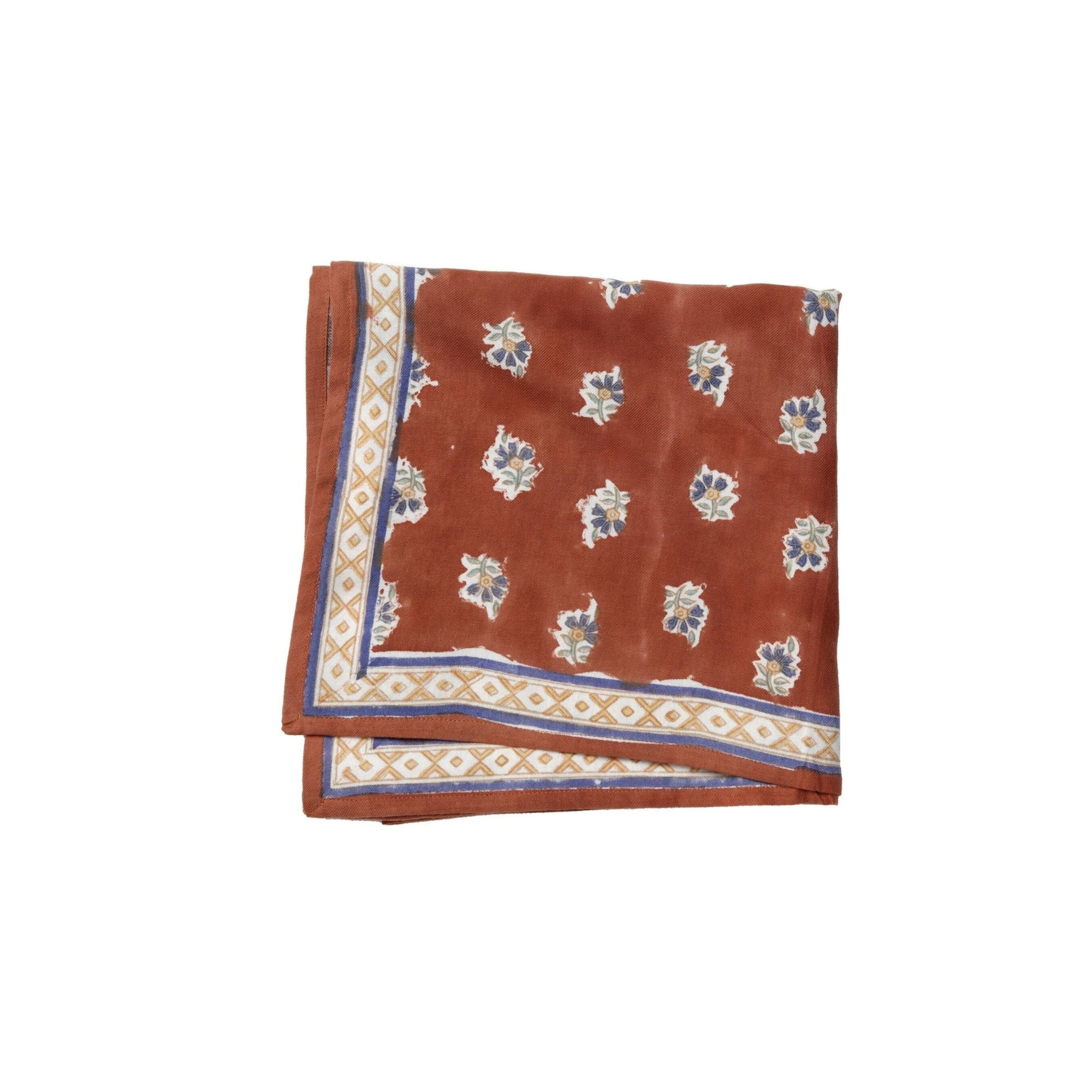 Bonheur du jour, Grand Foulard Indien - Belsa Terracotta