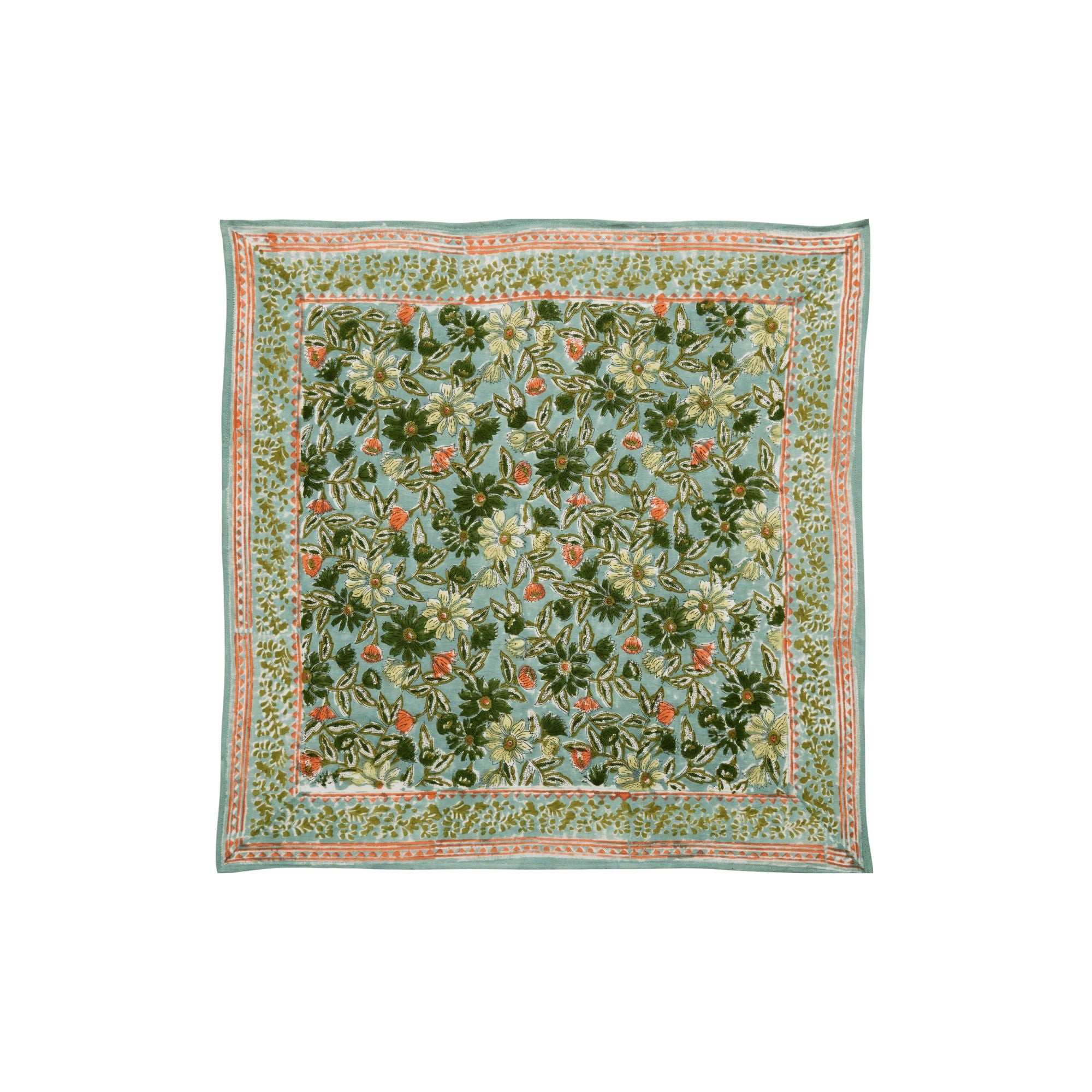 Bonheur du jour, Grand Foulard Indien -Meera blue green