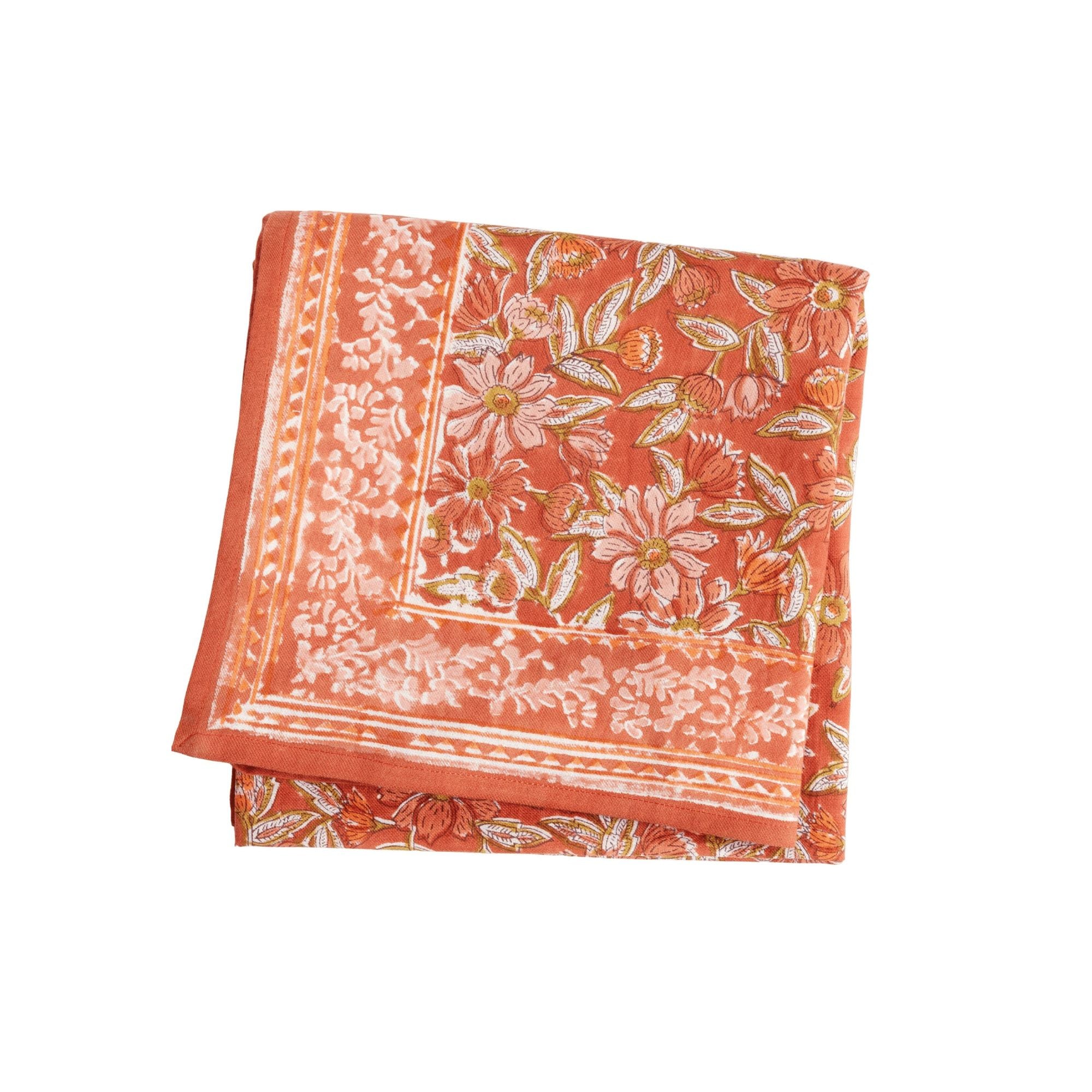 Bonheur du jour, Grand Foulard Indien - Meera terracotta