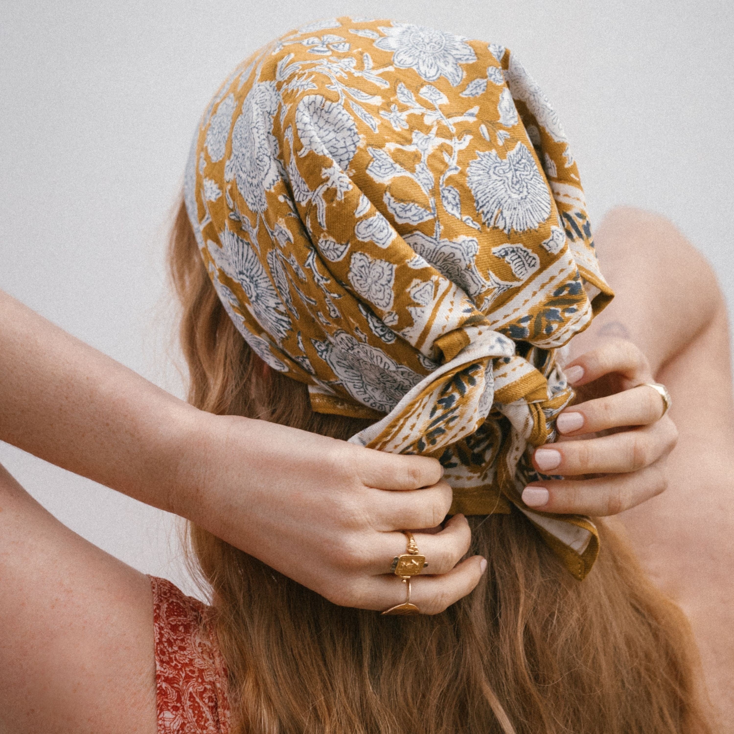 Bonheur du jour, Grand Foulard Indien - Tupia Absynthe