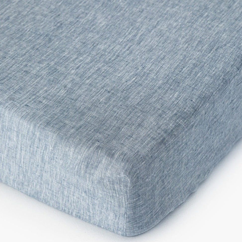 Drap housse en lin Magic Linen - Bleu