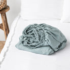 Drap housse en lin Magic Linen - Dusty blue