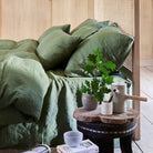 Drap housse en lin Magic Linen - Forest green