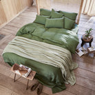 Drap housse en lin Magic Linen - Forest green