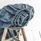 Drap housse en lin Magic Linen - Gray blue