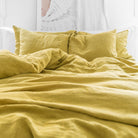 Drap housse en lin Magic Linen -  Moss yellow