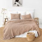 Drap housse en lin Magic Linen - Vichy Cinnamon