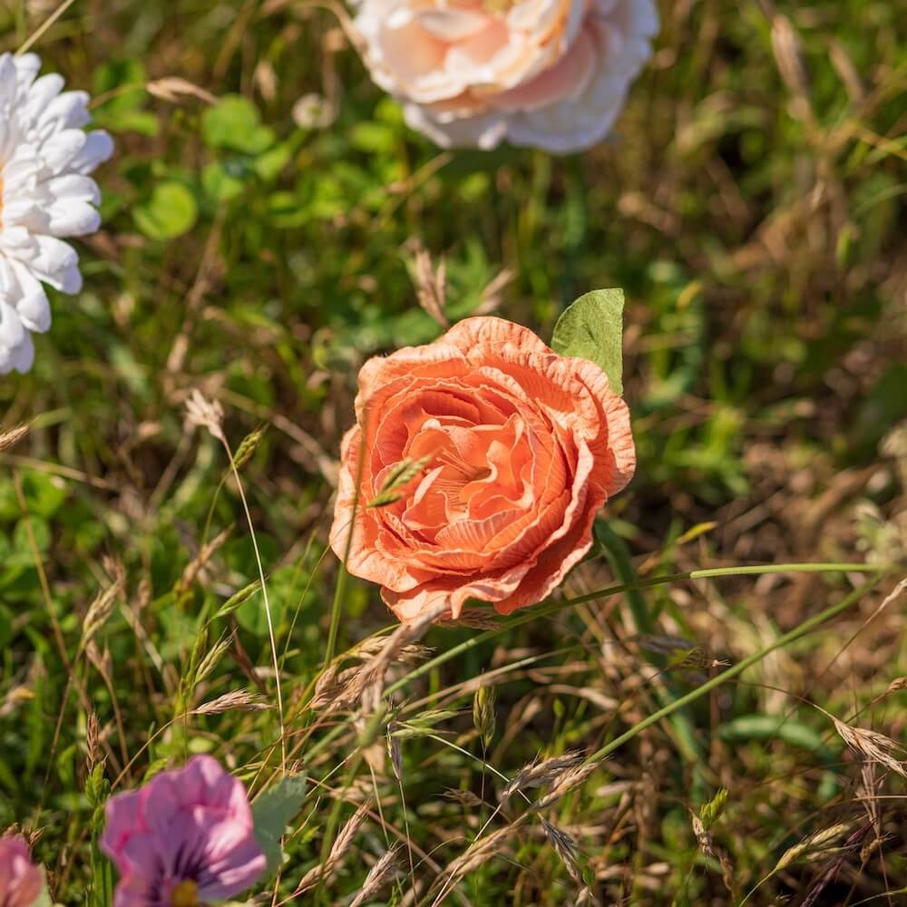 Flowrette, Camélia en papier - Orange