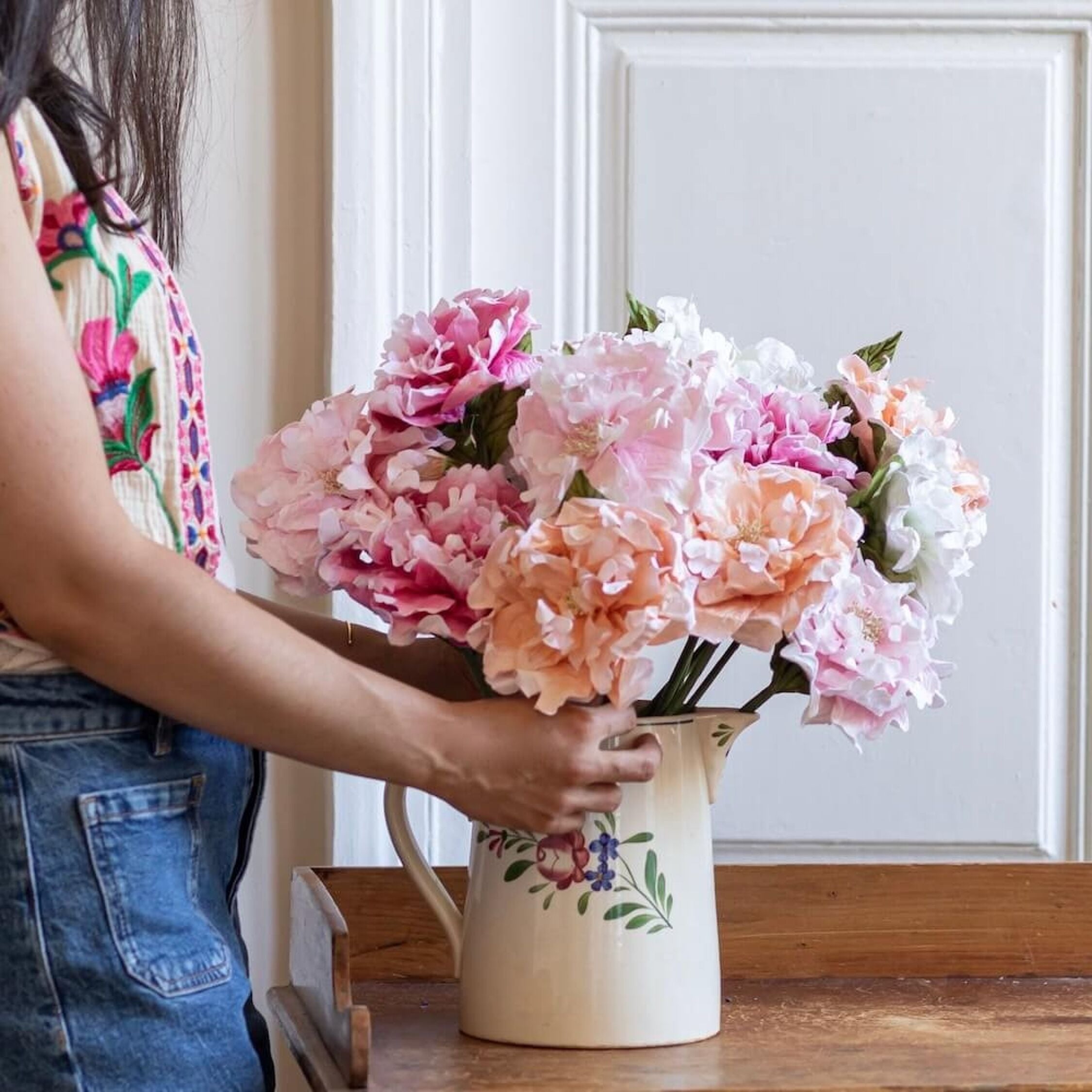 Flowrette, Pivoine de jardin en papier - Rose pâle