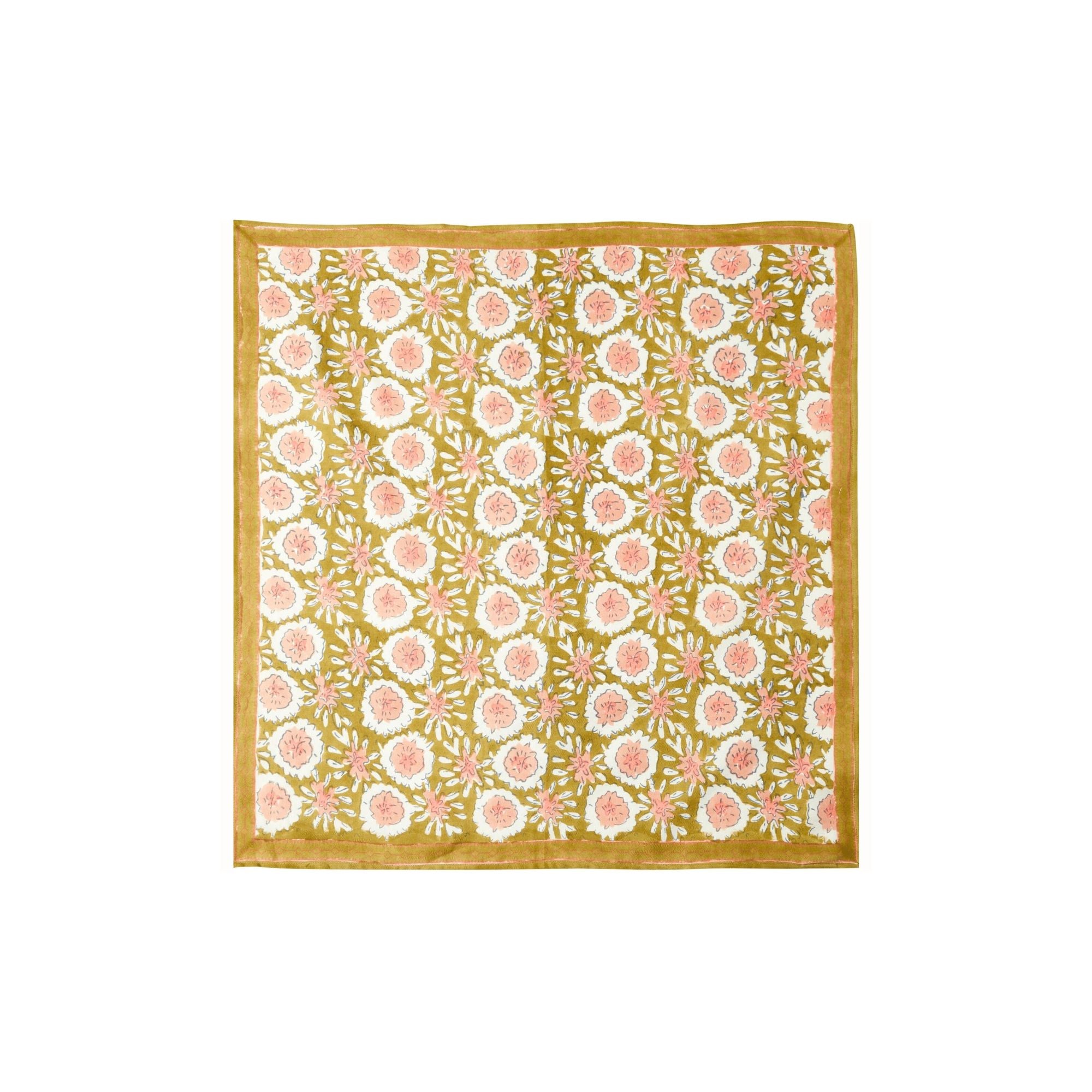 Grand Foulard Indien Bonheur du Jour - Margotte Olive