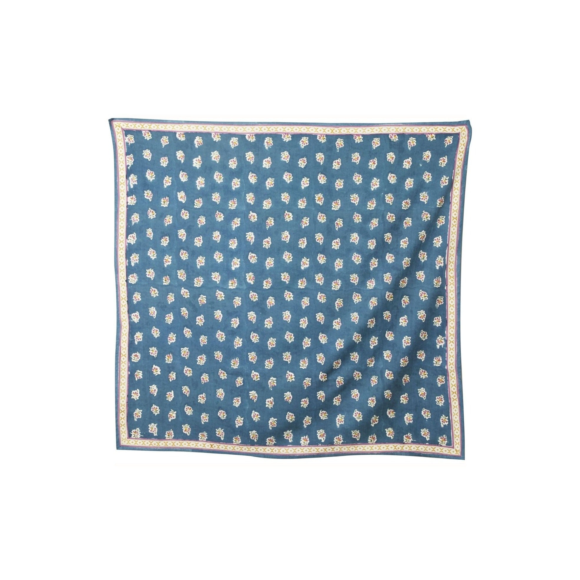 Grand Foulard Indien Bonheur du jour - Belsa Blue