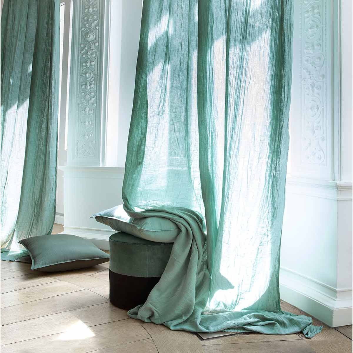 Haomy, Rideau en voile de coton 120x280 - Dili Celadon