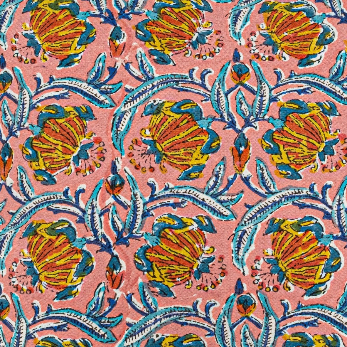 Housse de coussin Jamini Design - Jaipur Pêche- Carré 40x40