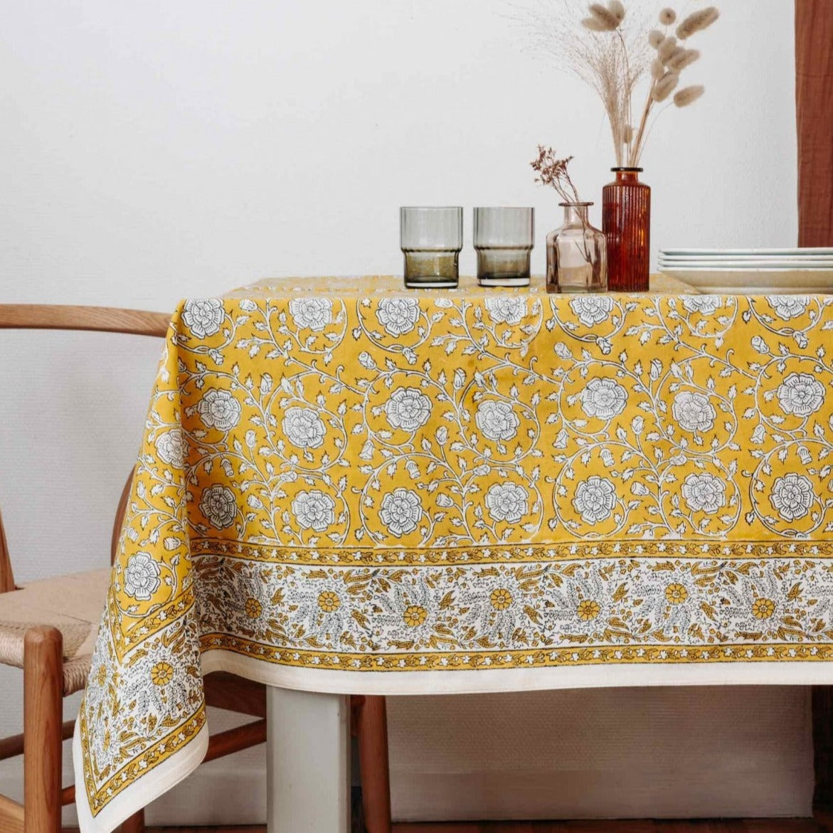 Jamini Design, Nappe rectangle 140x235 - Banna Jaune