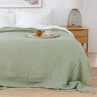 Magic Linen, Grande couverture gaufrée - Vert pistache