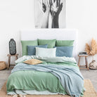 Magic Linen, Taie d'oreiller en lin - Matcha green