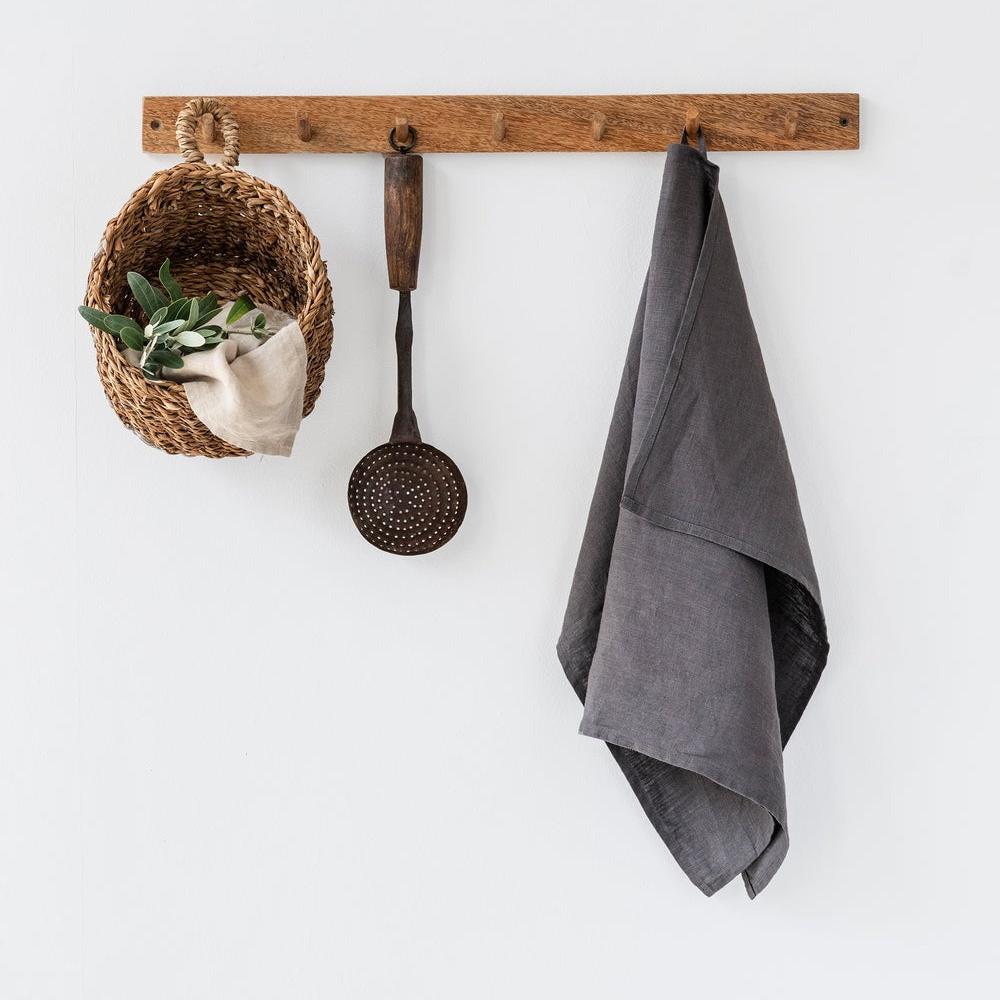 Magic Linen, Torchon en lin - Charcoal Gray