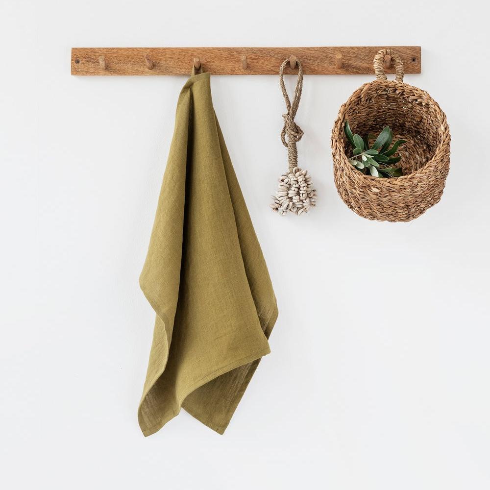 Magic Linen, Torchon en lin - Olive Green