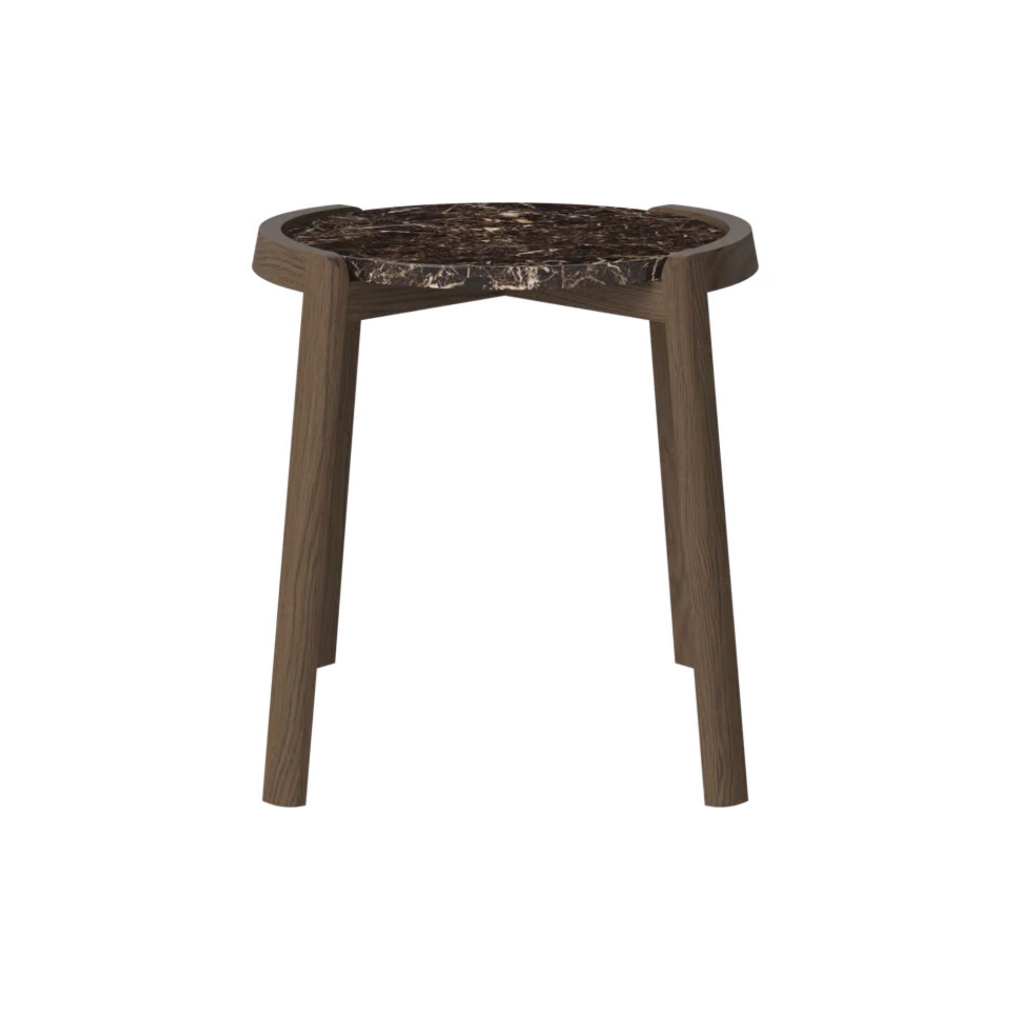 Table basse Bolia MIX - Marbre brun Ø46 cm