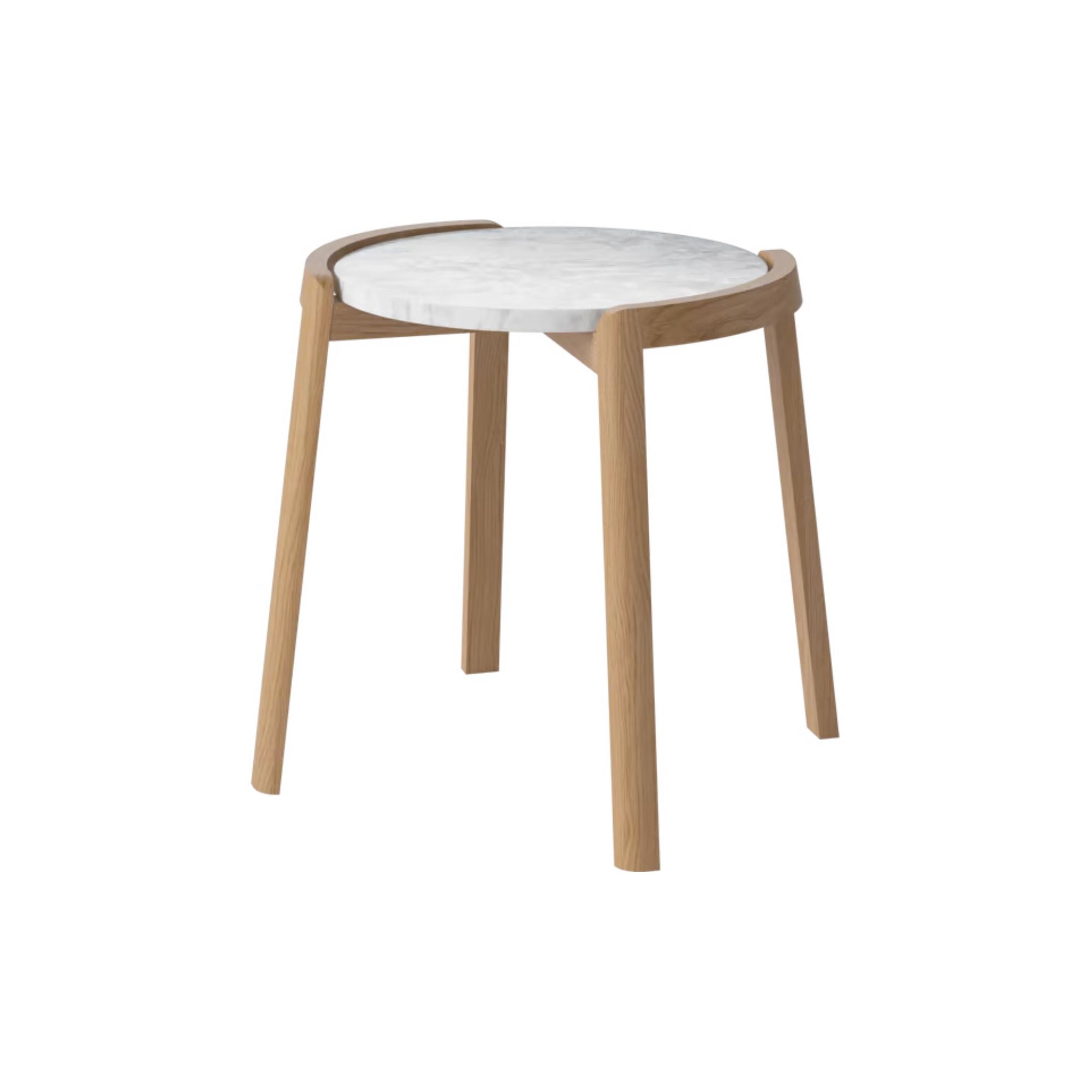 Table basse Bolia MIX - Marbre gris/blanc Ø46 cm