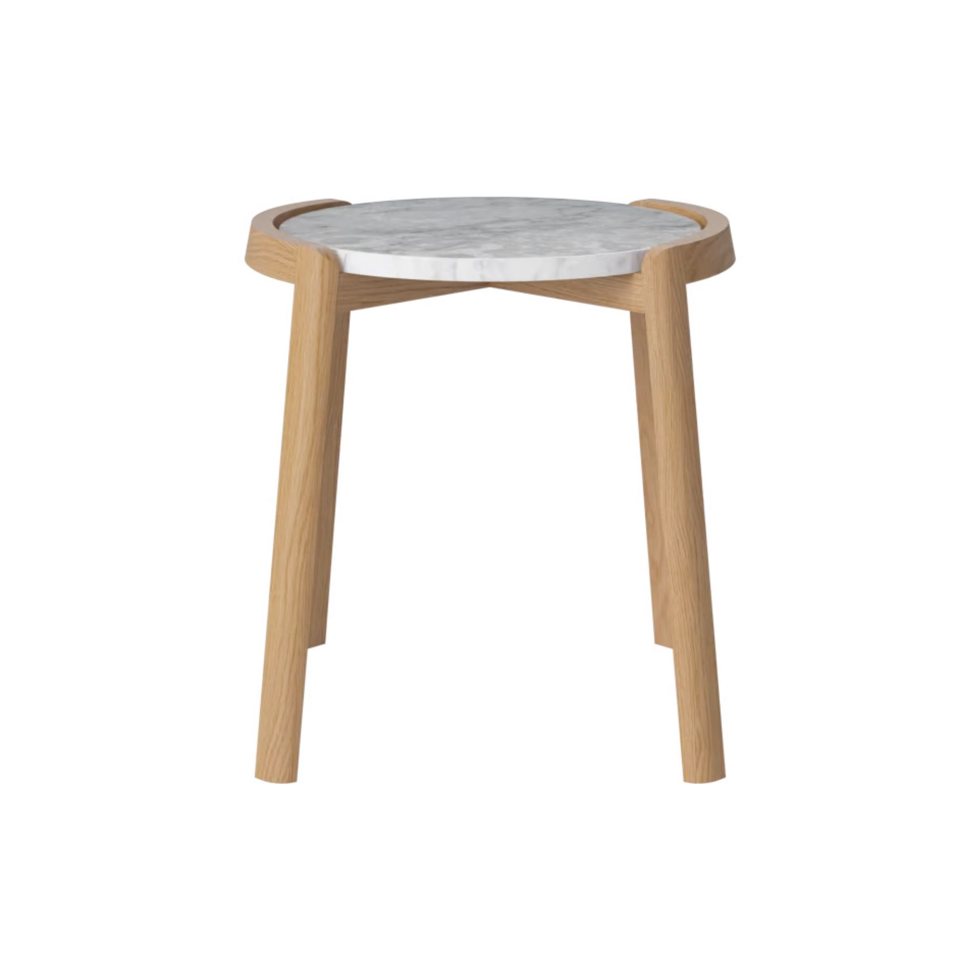 Table basse Bolia MIX - Marbre gris/blanc Ø46 cm