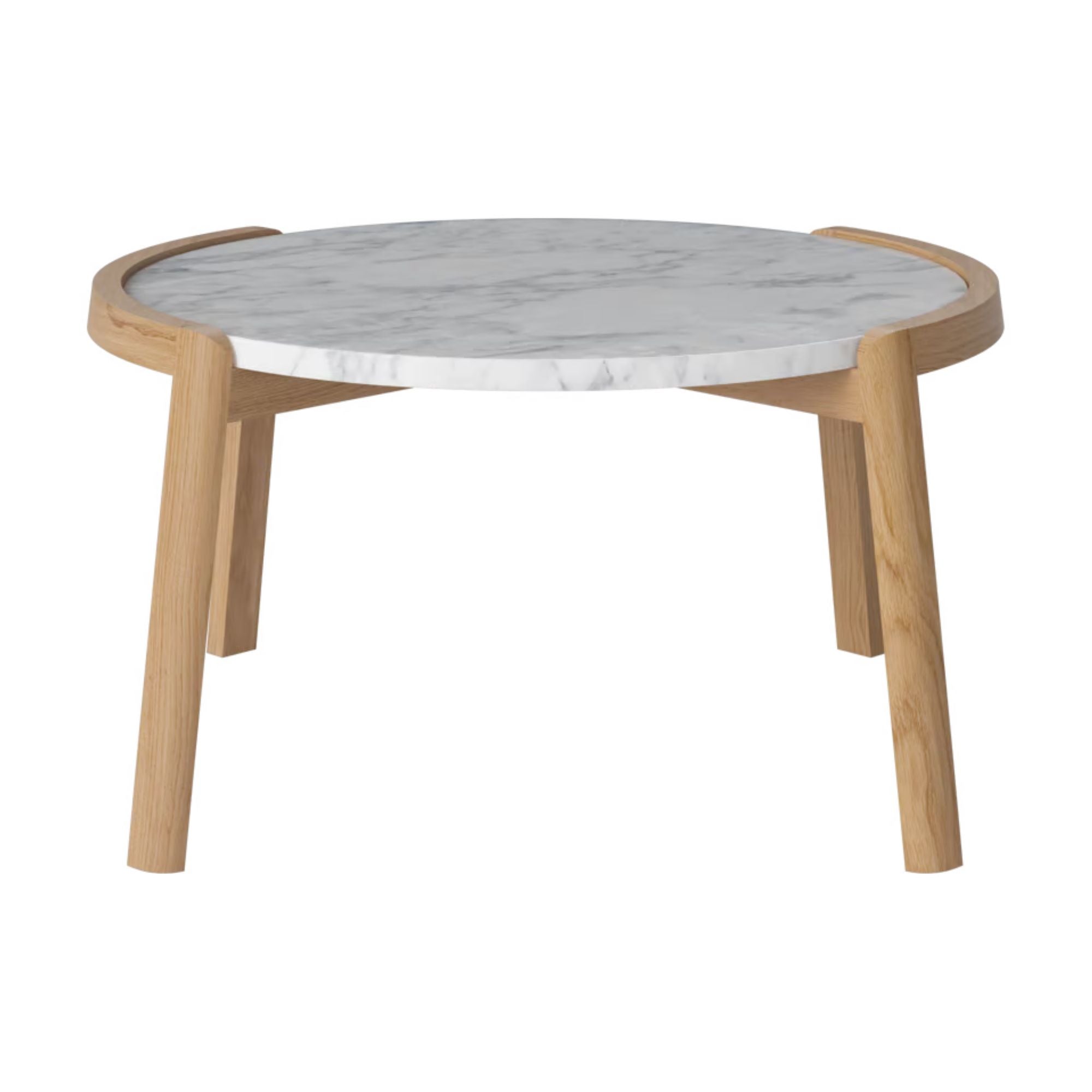 Table basse Bolia MIX - Marbre gris/blanc Ø65 cm