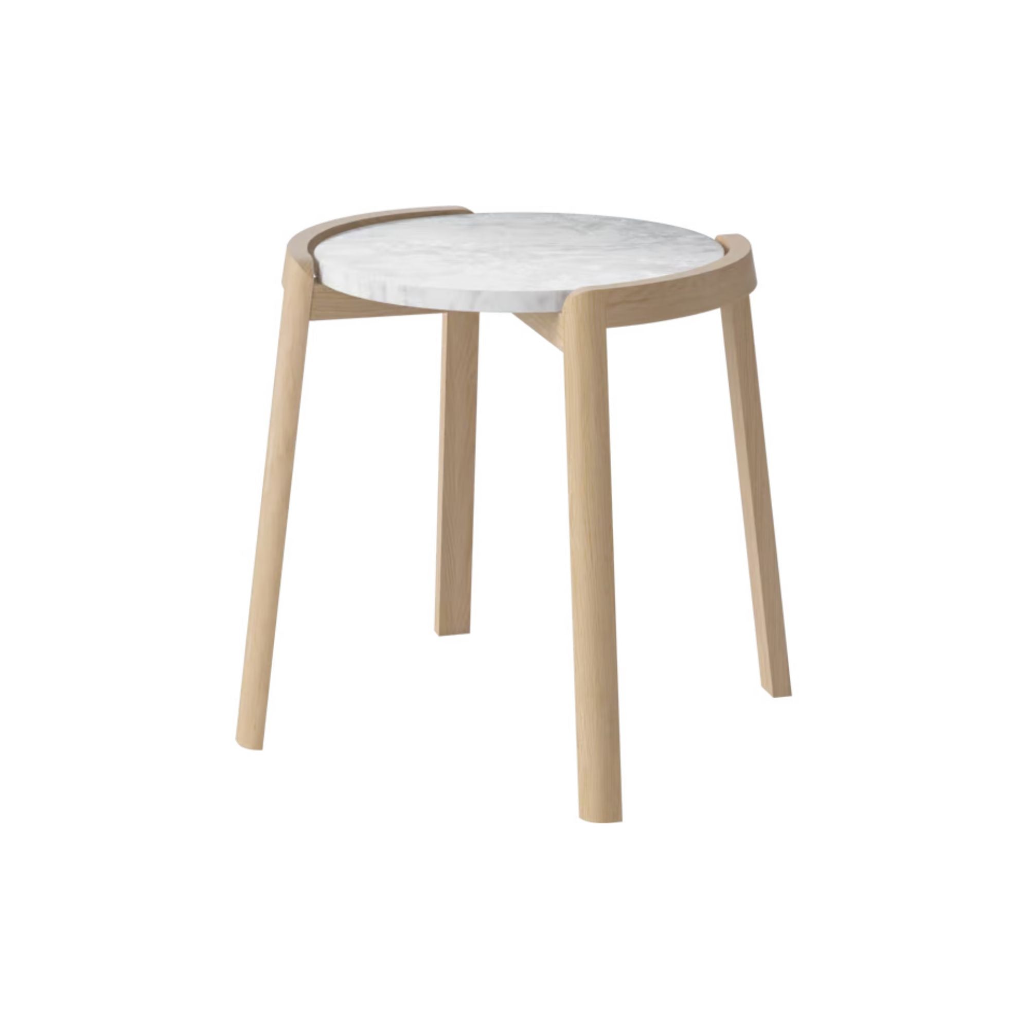 Table basse Bolia MIX - Marbre gris/blanc Ø46 cm