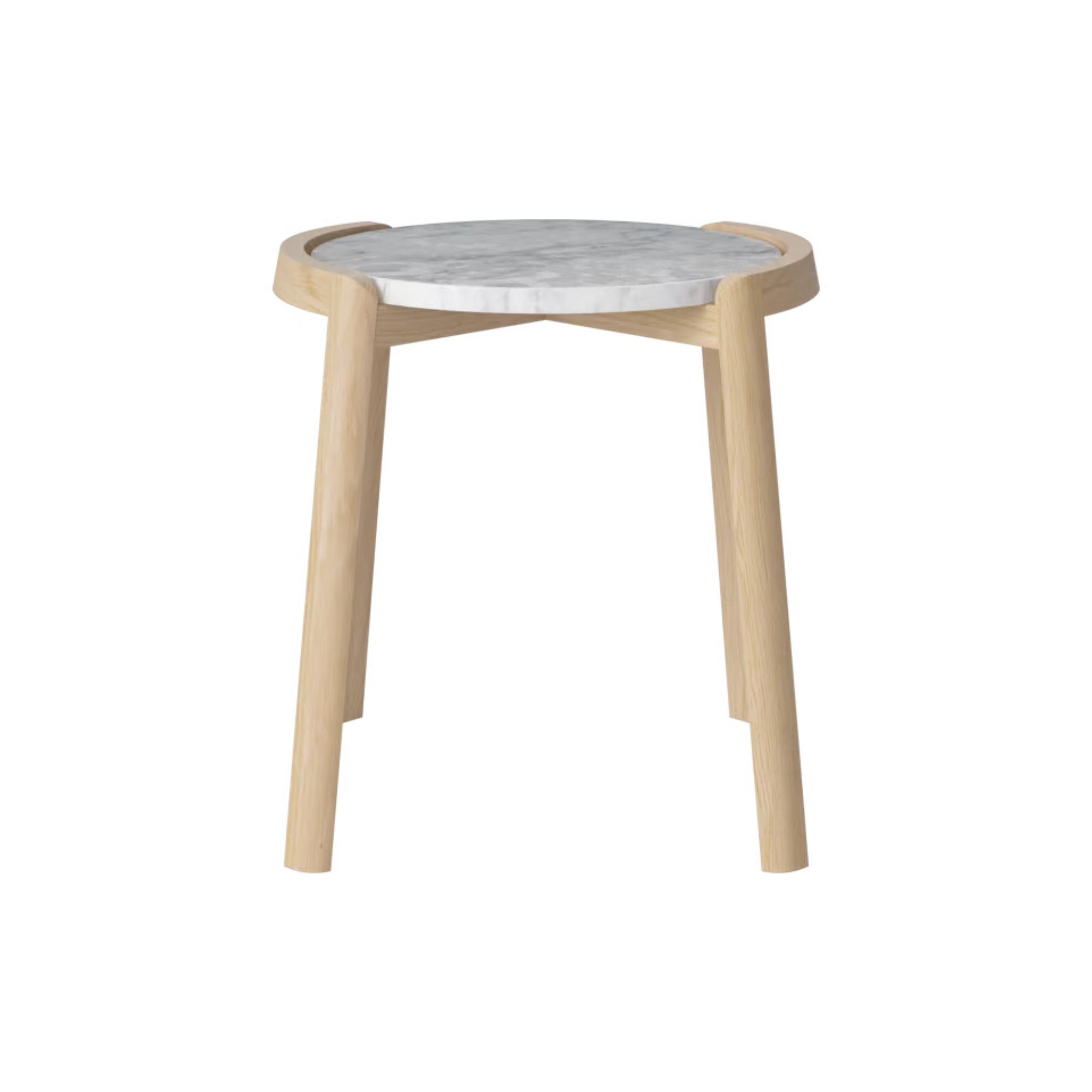 Table basse Bolia MIX - Marbre gris/blanc Ø46 cm