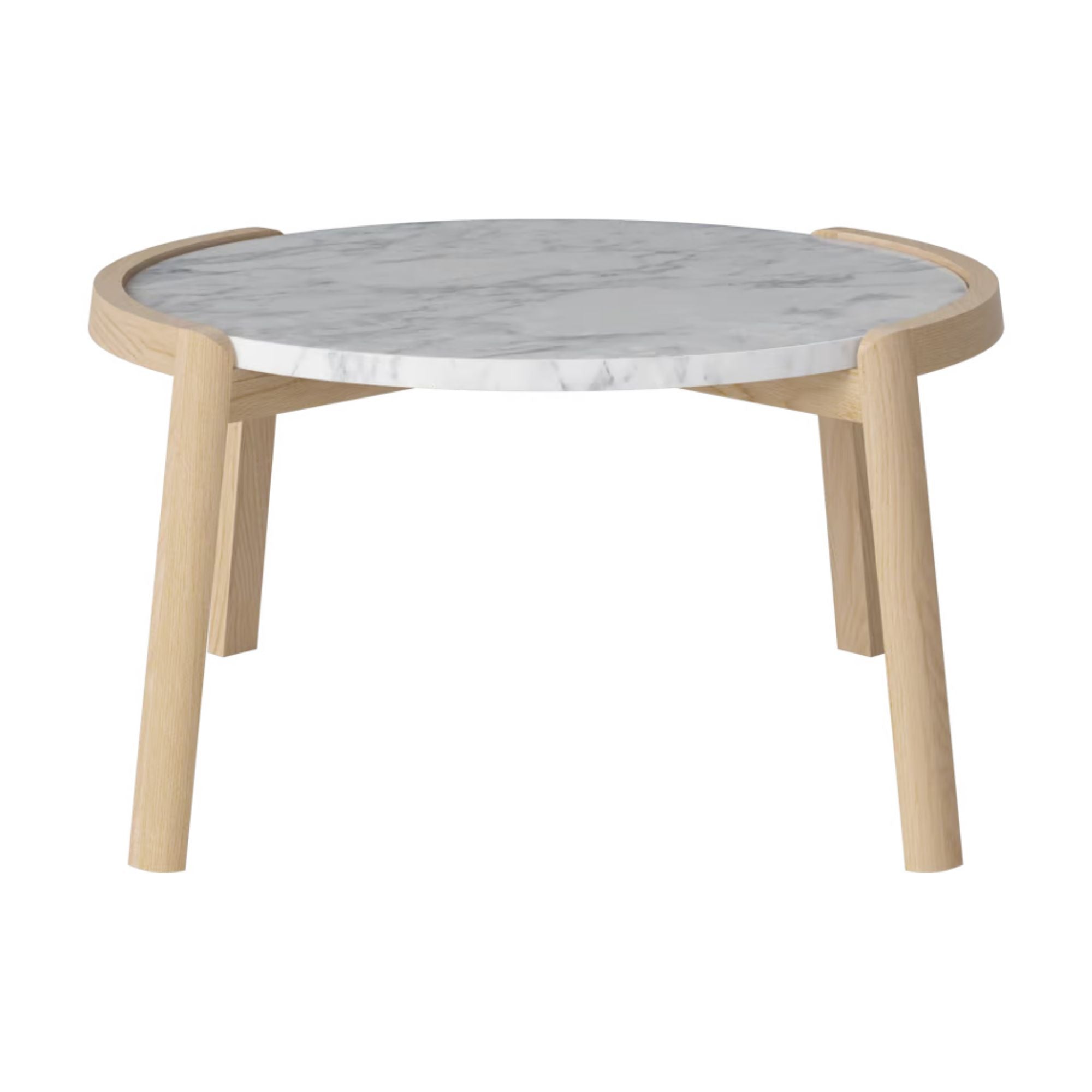 Table basse Bolia MIX - Marbre gris/blanc Ø65 cm