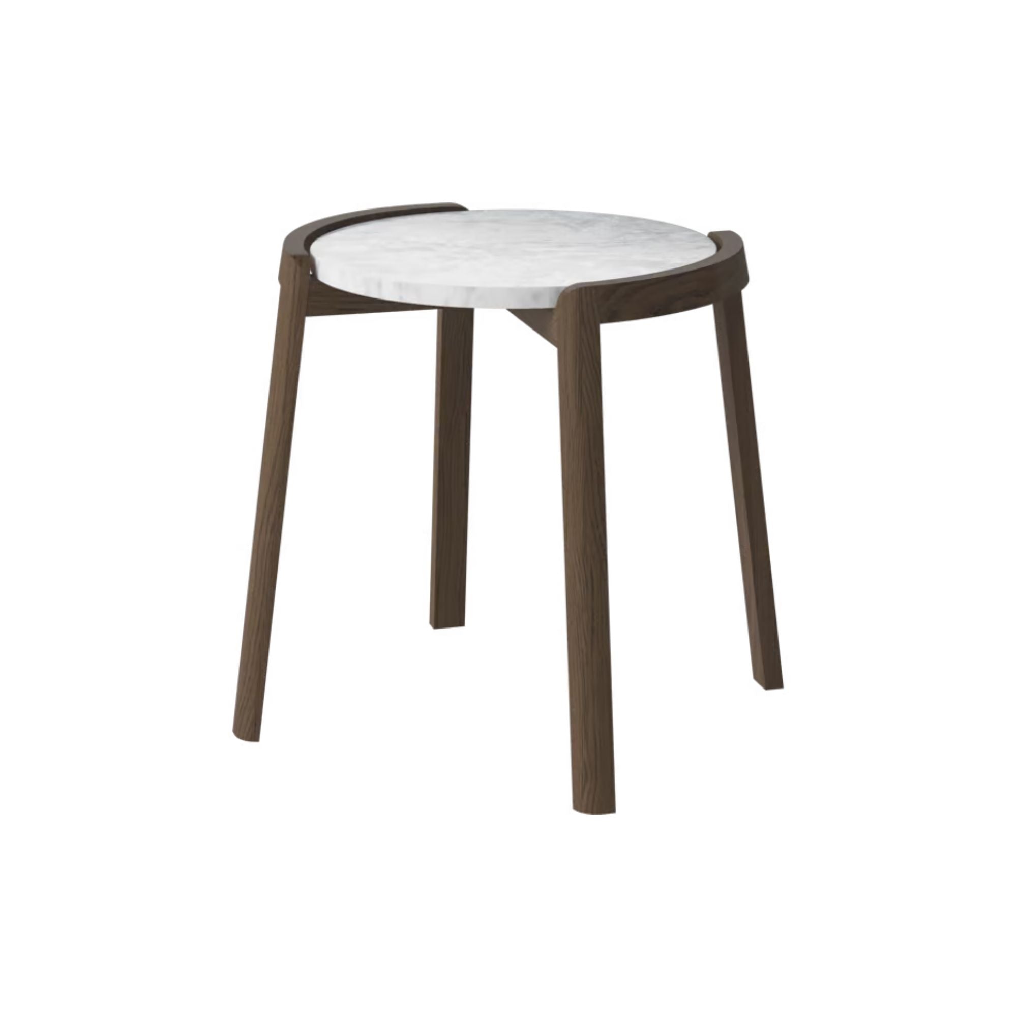 Table basse Bolia MIX - Marbre gris/blanc Ø46 cm