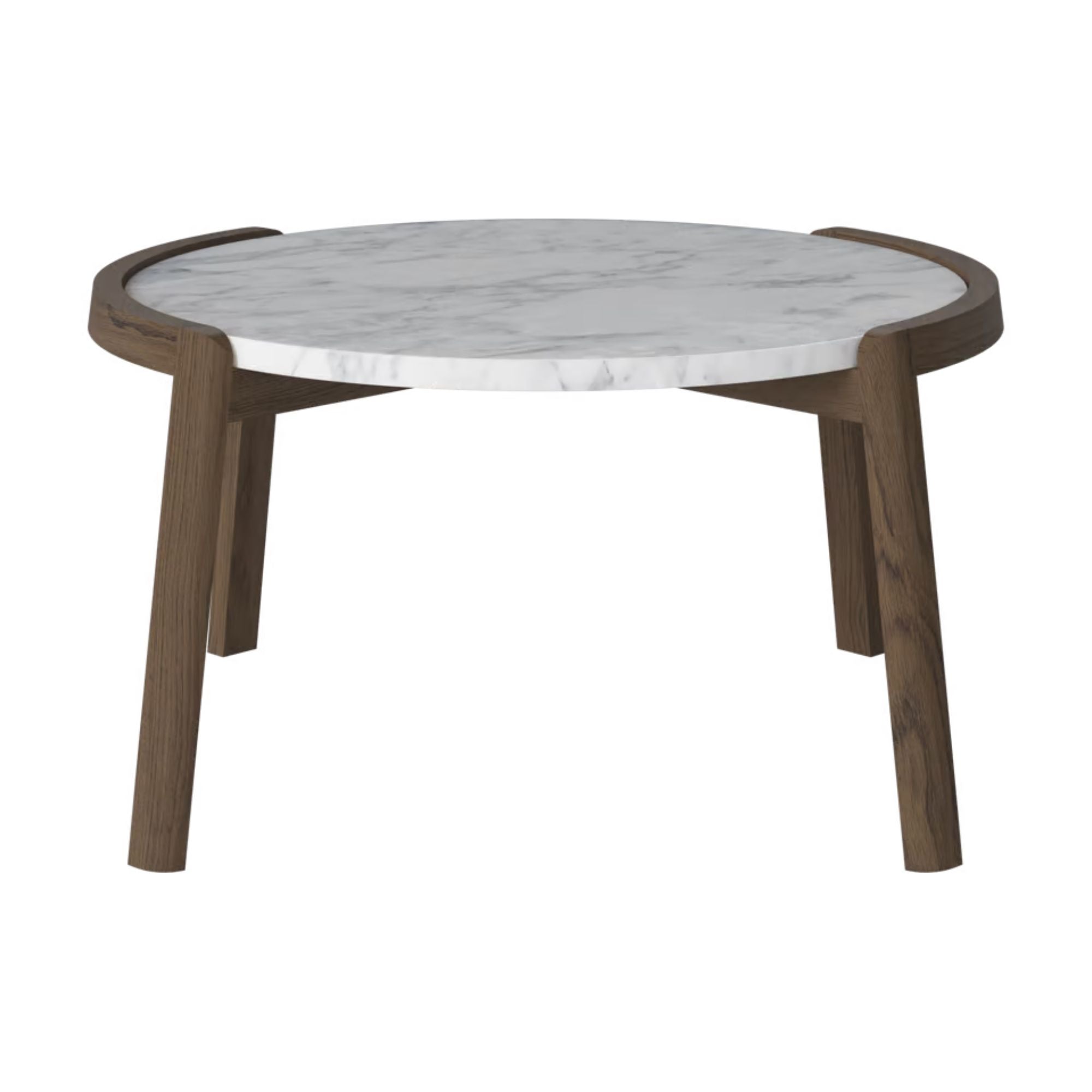 Table basse Bolia MIX - Marbre gris/blanc Ø65 cm