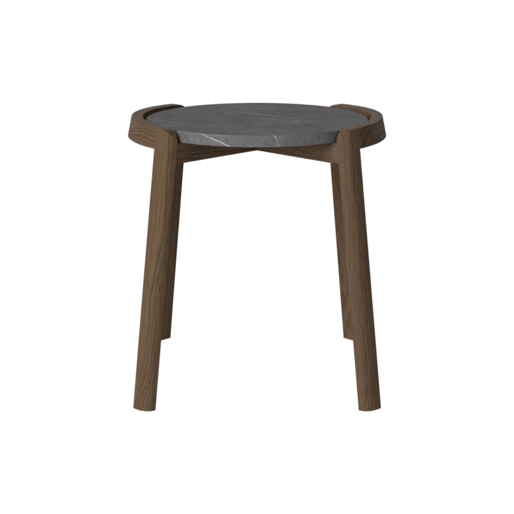 Table basse Bolia MIX - Marbre gris piétra Ø46 cm