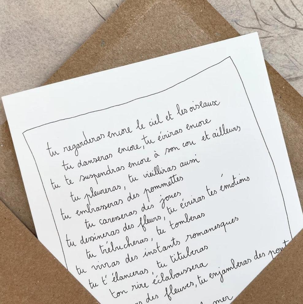 Papillonnage, Carte - Vœux Lettre