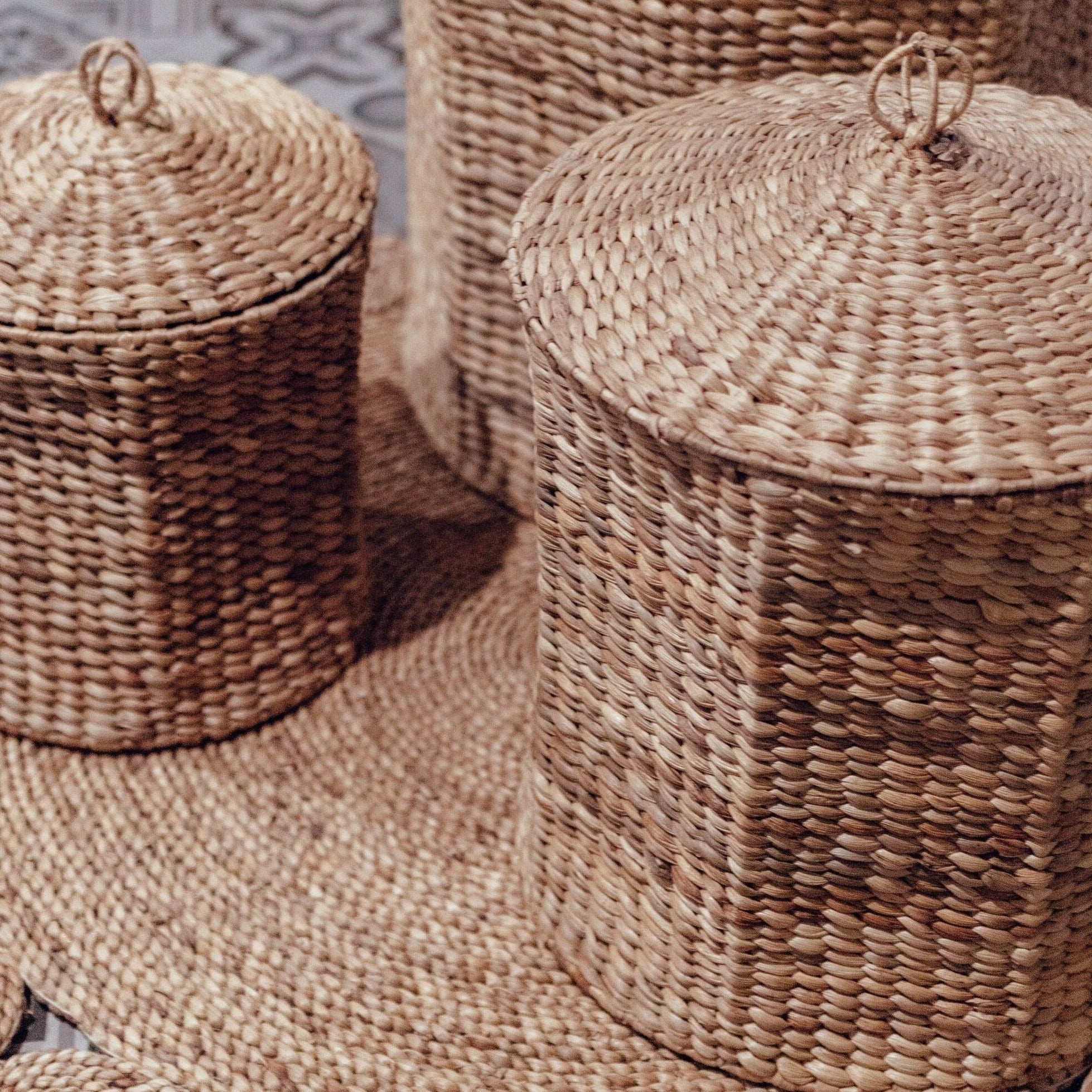 Petit panier avec couvercle en jacinthe d'eau - Nad Yut