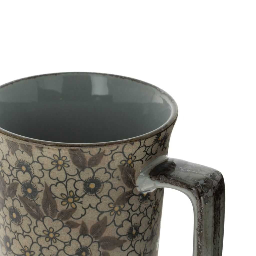 Porcelaine Japonais, Grand mug - Retro fleurs et feuilles