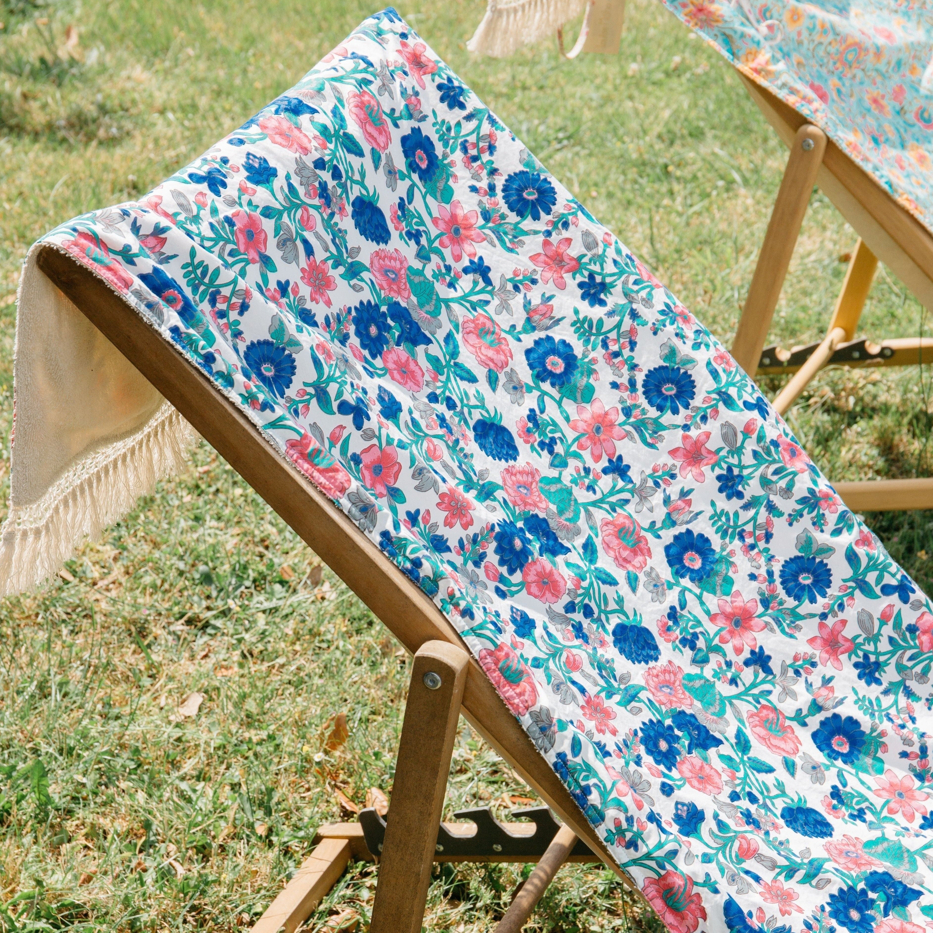 Serviette de plage Louise Misha 75x150 cm - Lana Blue Summer Meadow