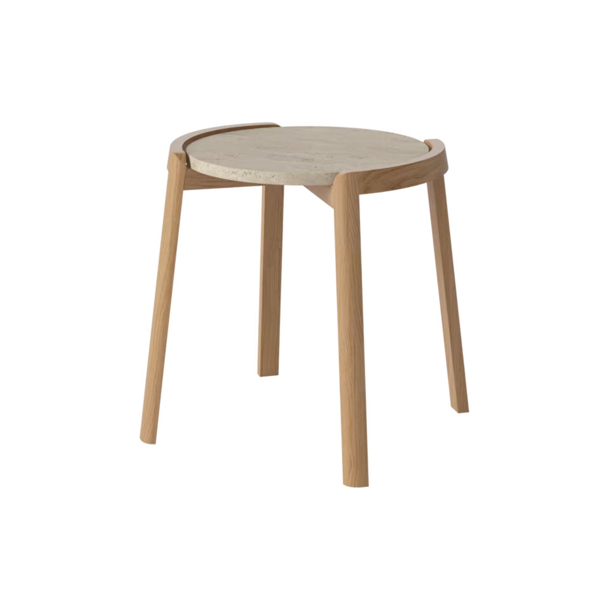 Table basse Bolia MIX - Travertin sable Ø46 cm