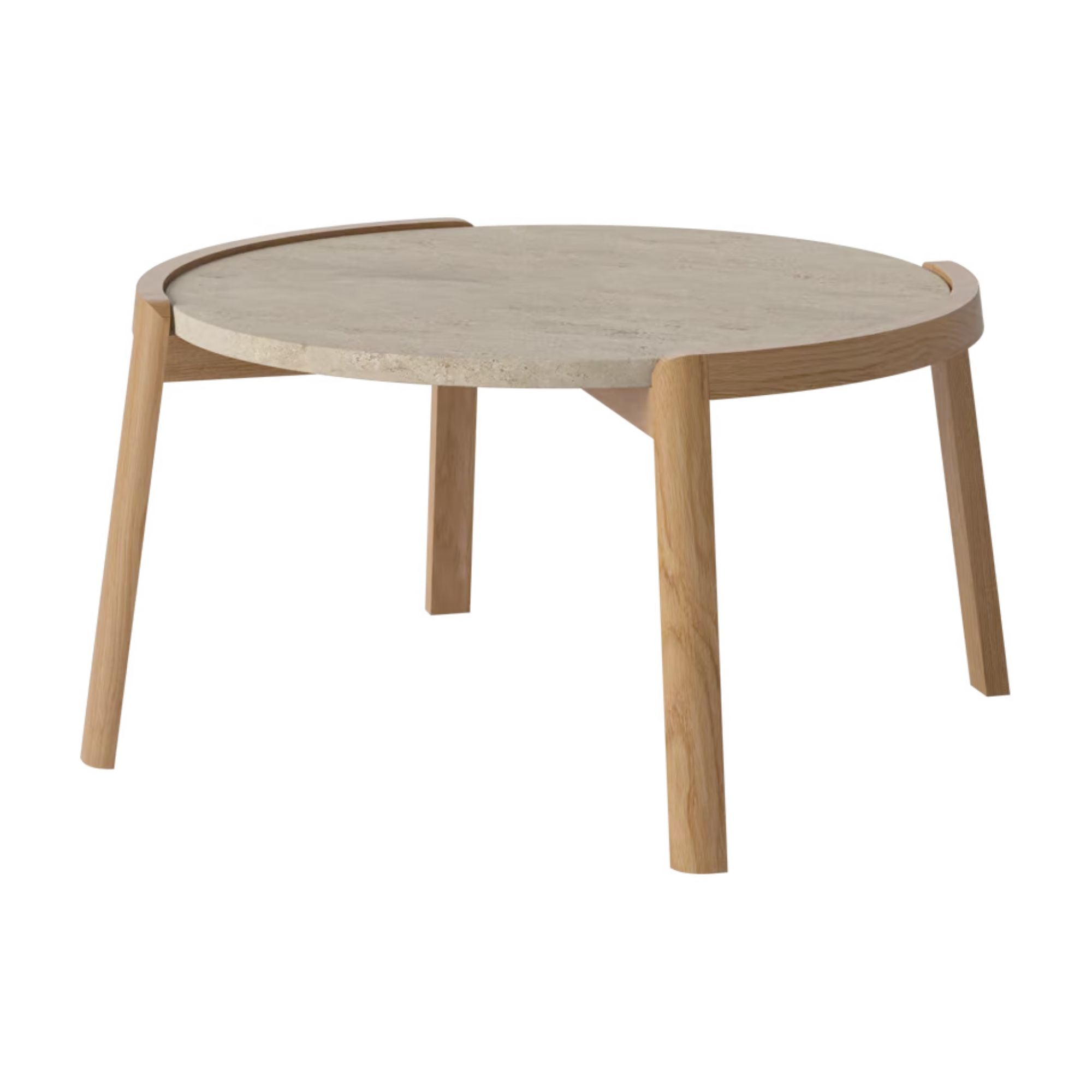 Table basse Bolia MIX - Travertin sable Ø65 cm